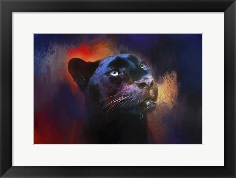 Framed Colorful Expressions Black Leopard Print