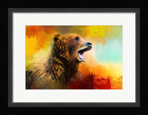 Framed Colorful Expressions Grizzly Bear 2 Print