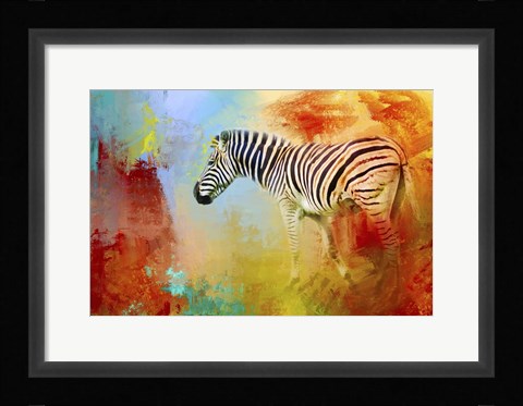 Framed Colorful Expressions Zebra Print
