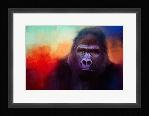 Framed Colorful Expressions Gorilla Print