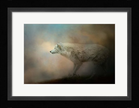 Framed Journey Of The Timber Wolf Print