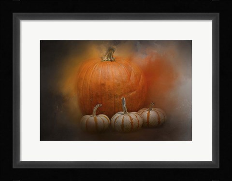 Framed Pumpkins In October Print
