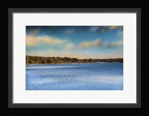 Framed Gibson County Lake In Fall Print