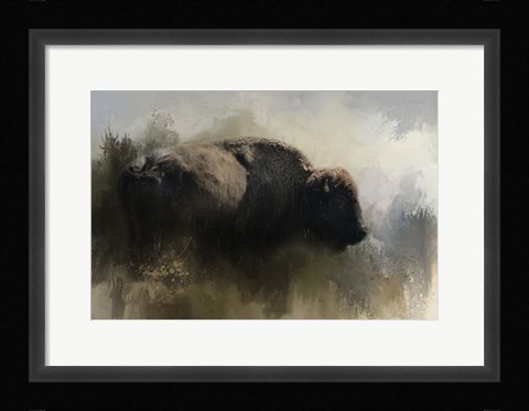 Framed Abstract American Bison Print