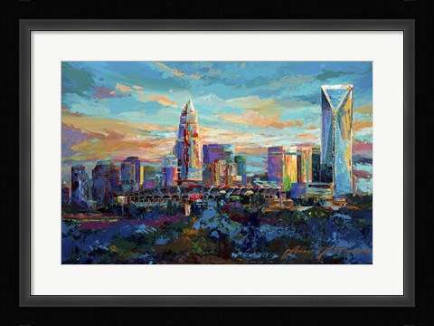 Framed Queen City Charlotte North Carolina Print
