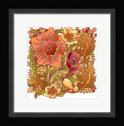 Framed Fall Flowers I Print