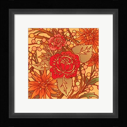 Framed Red Rose Square Print