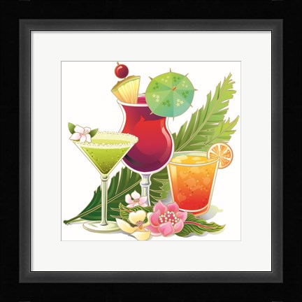 Framed Tropical Drink II Print