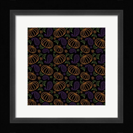 Framed Paisley Pumpkin Pattern Print