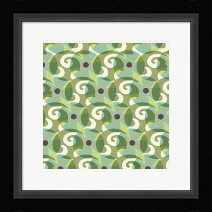 Framed Tribal Swirl I Print
