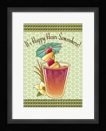 Framed Happy Hour Flag Print