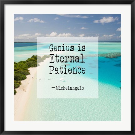 Framed Genius is Eternal Patience - Beach Print