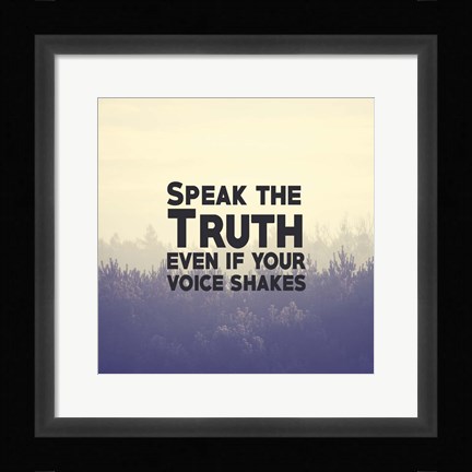Framed Speak The Truth - Yellow Print