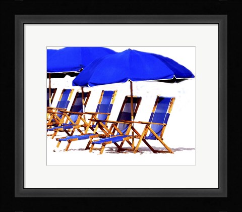 Framed Beach Chairs II Print