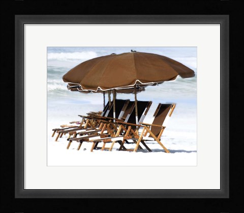 Framed Beach Chairs V Print