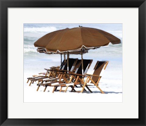 Framed Beach Chairs V Print