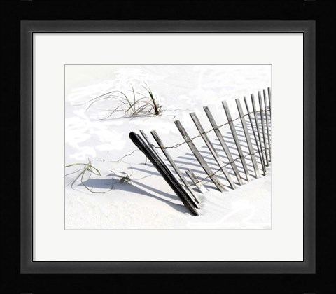 Framed Beach Fence I Print