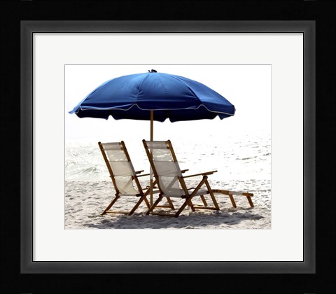 Framed Beach Life on White I Print