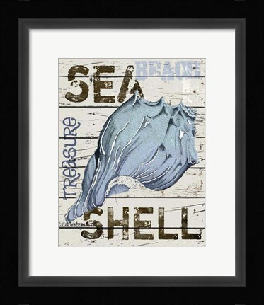 Framed Blue Seashell Print