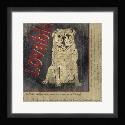 Framed Bull Dog II Print