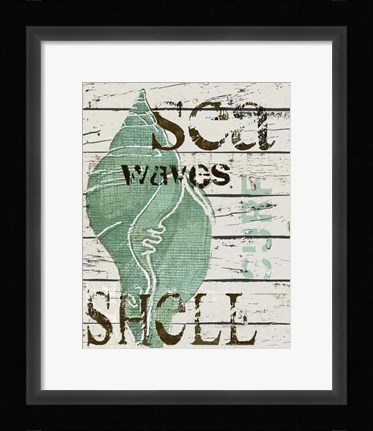 Framed Green Seashell Print