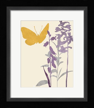 Framed Butterfly and Flowers Print