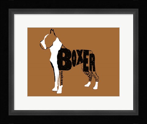 Framed Boxer Word 2 Print