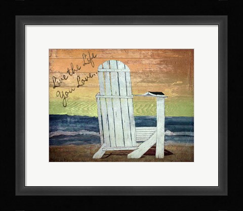 Framed Reading on the Beach Words Print