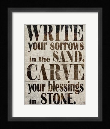 Framed Sorrows in Sand Print