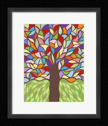 Framed Tree of Life - Rainbow I Print