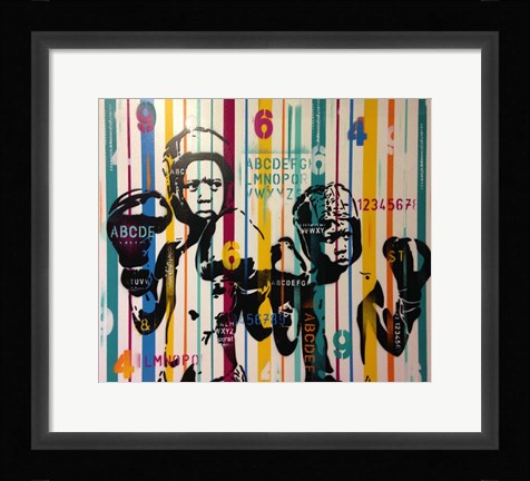 Framed Boxers And Alphabet Print