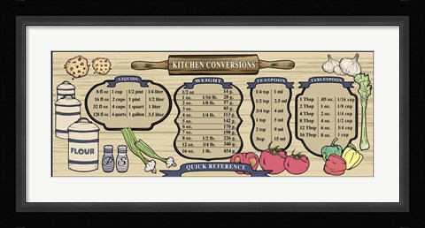 Framed Earth Tone Recipe Board Print