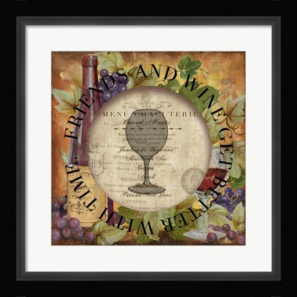 Framed Circled Wine 2 Print