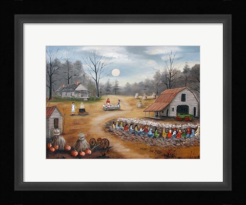 Framed Corn Shucking Print