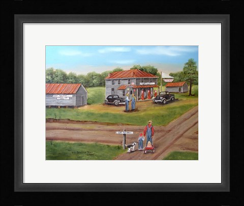 Framed Cat Square Store and Little Sister Print