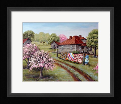 Framed Grandma's Quilts Print