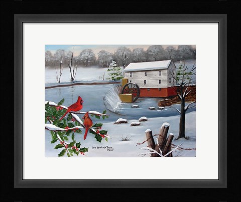 Framed Murray's Mill in The Snow Print