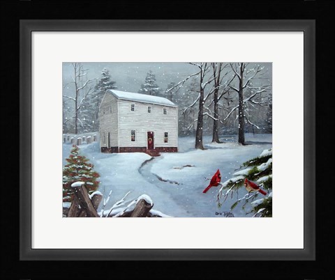 Framed Old St. Paul's At Christmas Print