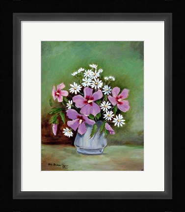 Framed Hibiscus and Daisies Print