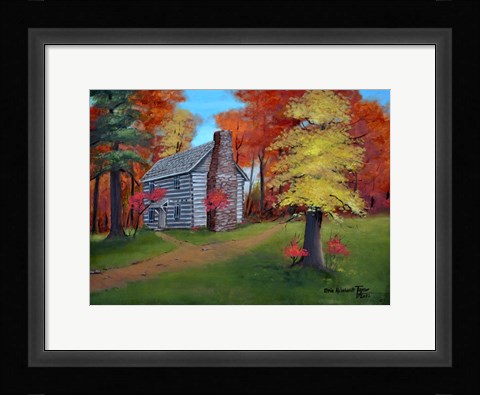Framed Hickory Tavern in Autumn Print