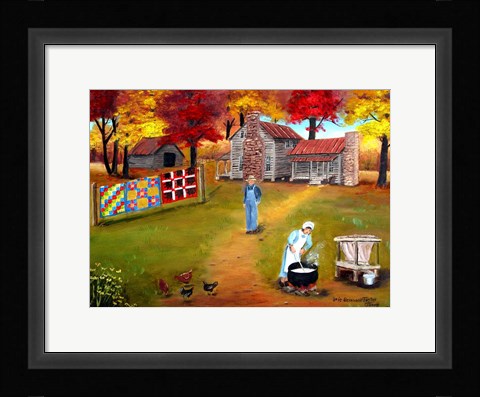 Framed Making Lye Soap Print