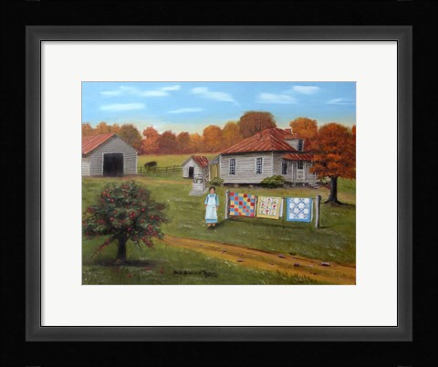 Framed Grandma's Quilts 2 Print