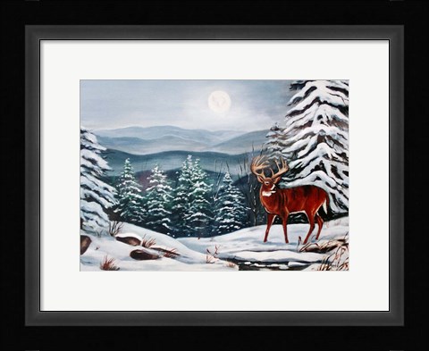 Framed Monarch in Winter Print