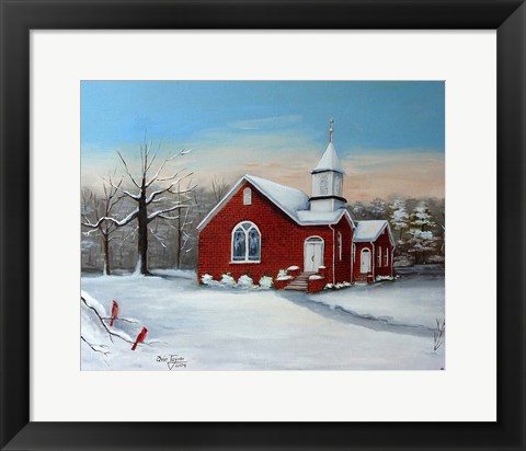 Framed Palm Tree Church Print