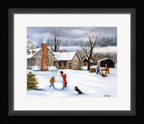 Framed Snowman Print