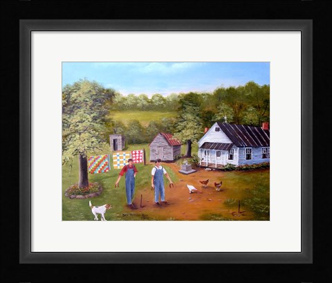 Framed Pitching Horseshoes Print