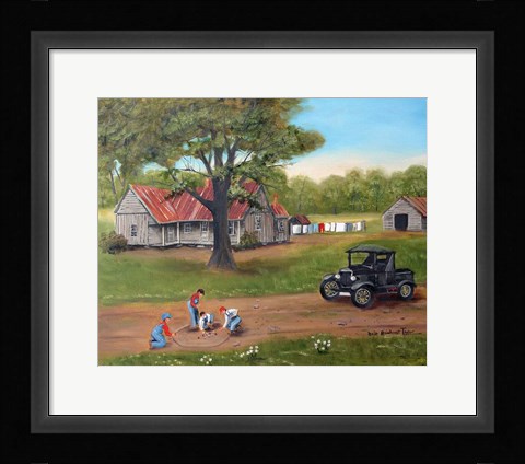 Framed Shooting Marbles Print