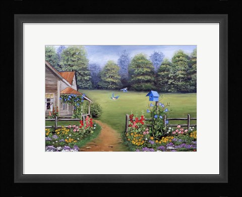 Framed Bluebird House Print