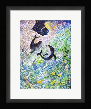 Framed Creation Whales and Fishes Print