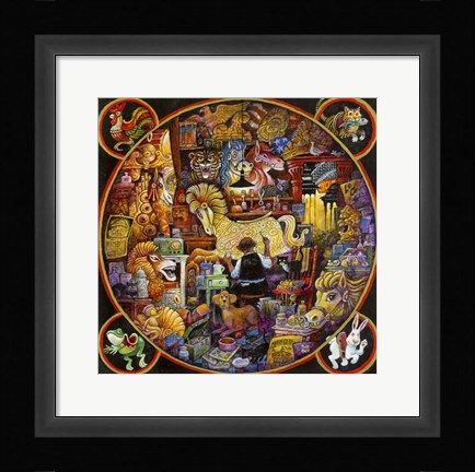 Framed Golden Horse Print